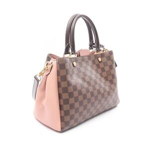 Louis Vuitton Ebene Handbag Pink Pink Brown Brittany Magnolia